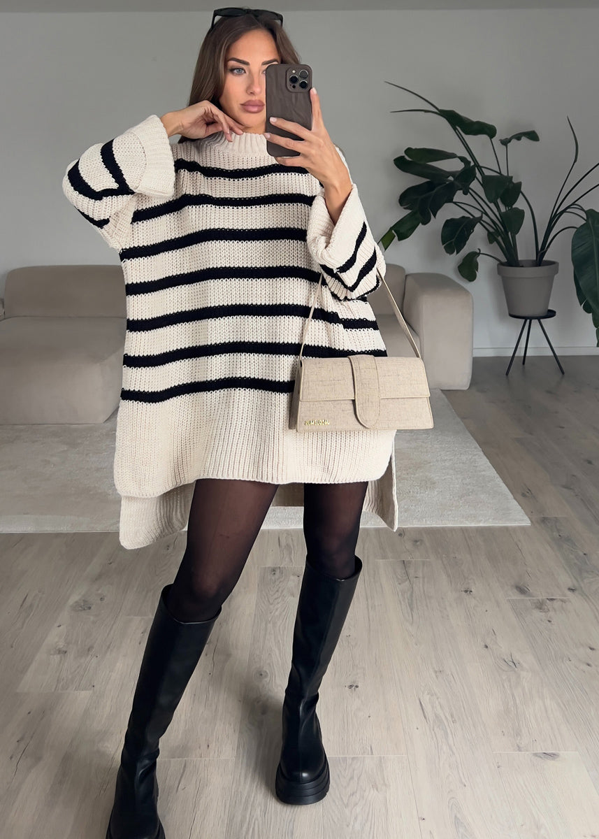 Gestreifter Strickpullover