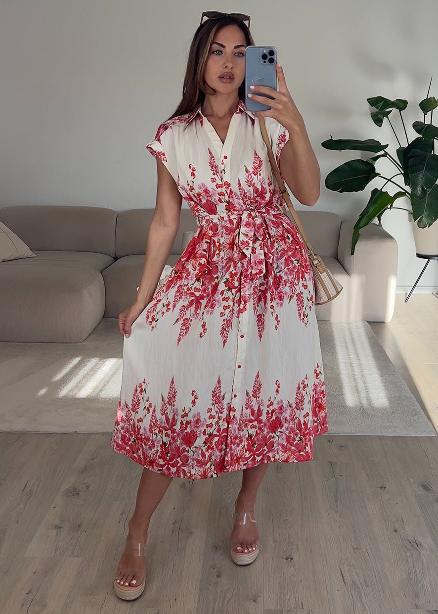 Hemdblusenkleid mit floralem Print - NAHA