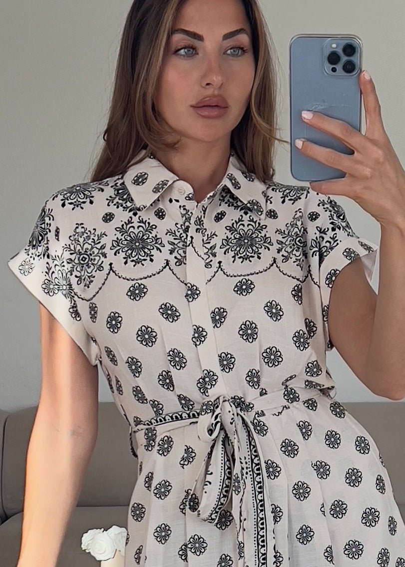 Hemdblusenkleid mit Print - NAHA