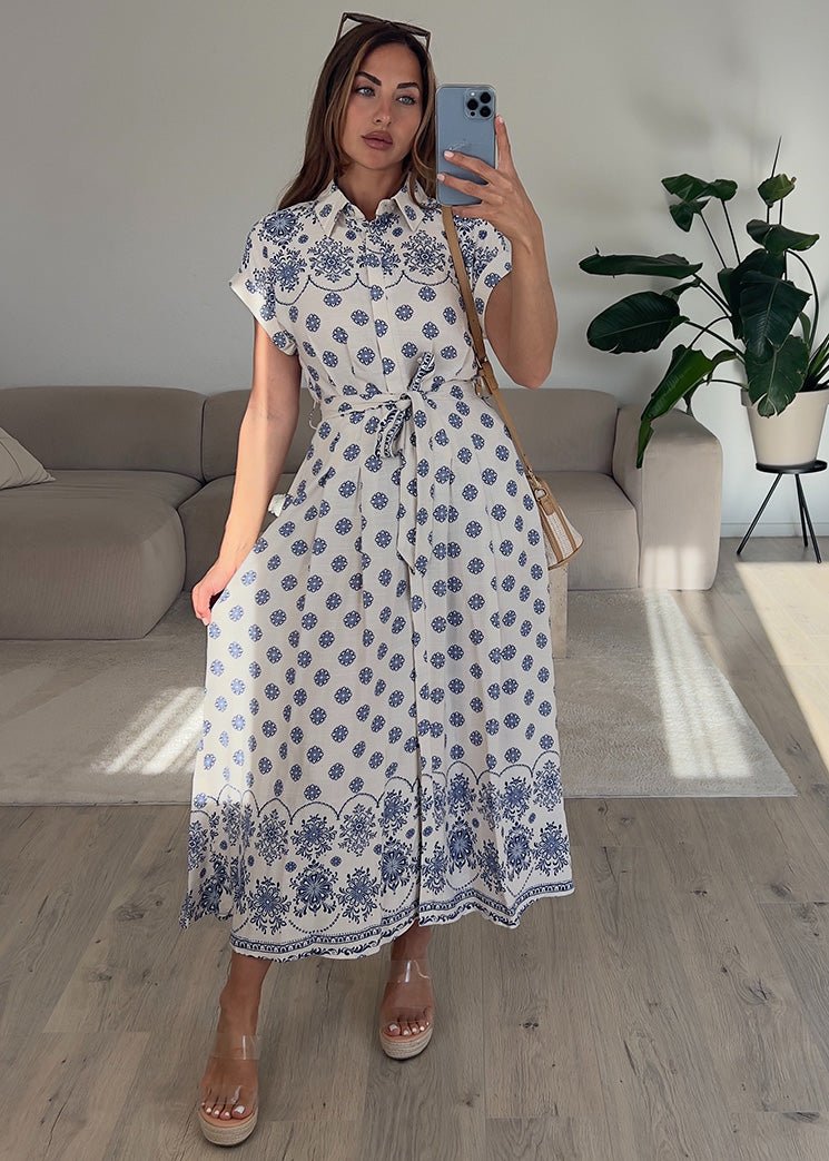 Hemdblusenkleid mit Print - NAHA