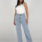 Jeans mit rosa Strassdetails und geradem Bein - NAHA