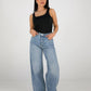 Jeans mit weitem Bein und hoher Taille - NAHA