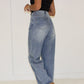 Jeanshose High Waist mit weitem Bein - NAHA