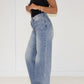 Jeanshose High Waist mit weitem Bein - NAHA