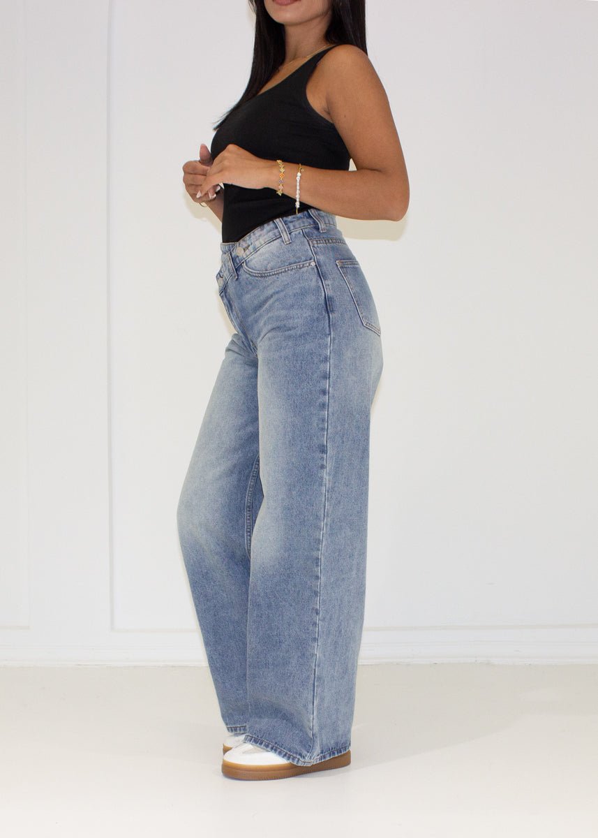 Jeanshose High Waist mit weitem Bein - NAHA