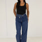 Jeanshose High Waist mit weitem Bein - NAHA