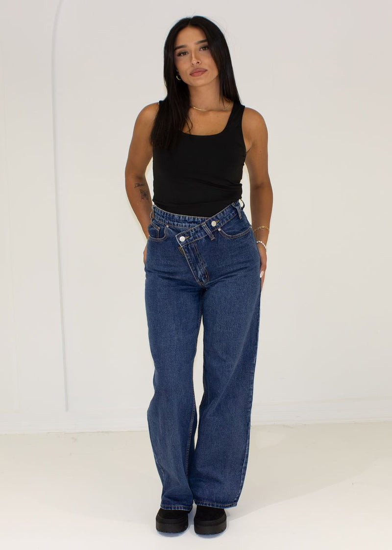 Jeanshose High Waist mit weitem Bein - NAHA