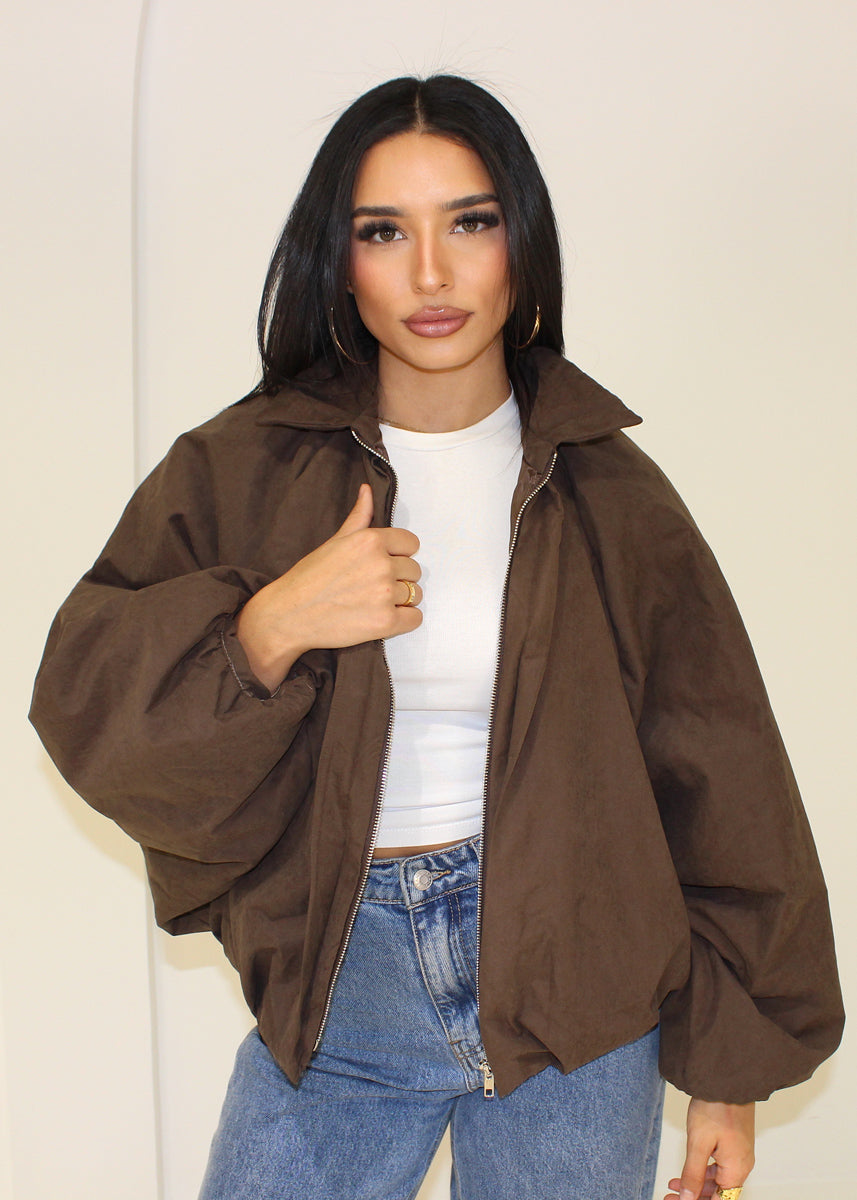 Oversize Jacke mit Reißverschluss