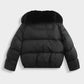 Kurze Steppjacke mit Kunstfellkragen - NAHA