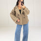 Oversize Caban Jacke Taupe