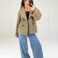 Oversize Caban Jacke Taupe