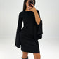Mini-Kleid mit weiten Ärmeln Schwarz
