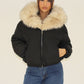 Kurzjacke mit breitem Kunstfellkragen - NAHA