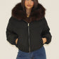 Kurzjacke mit breitem Kunstfellkragen - NAHA