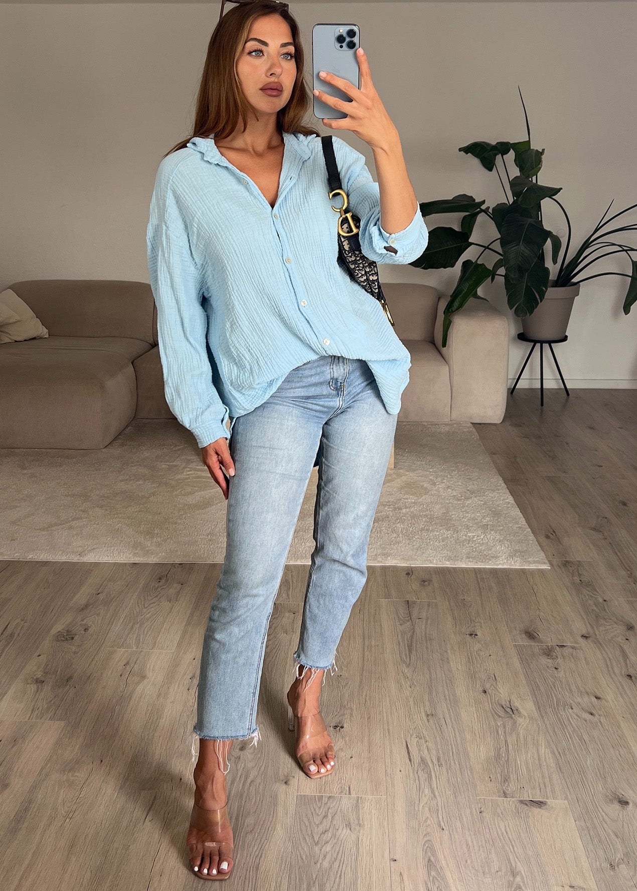 Lange Musselin-Bluse - NAHA