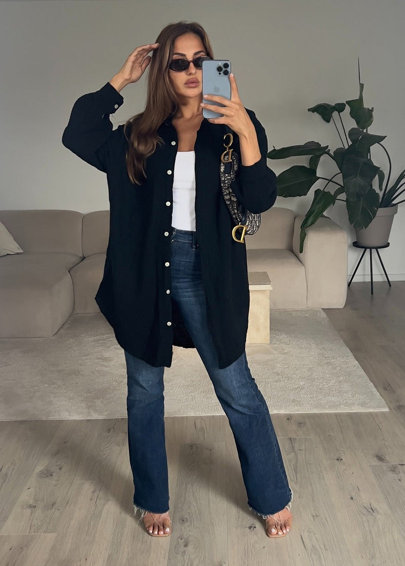 Lange Musselin-Bluse - NAHA