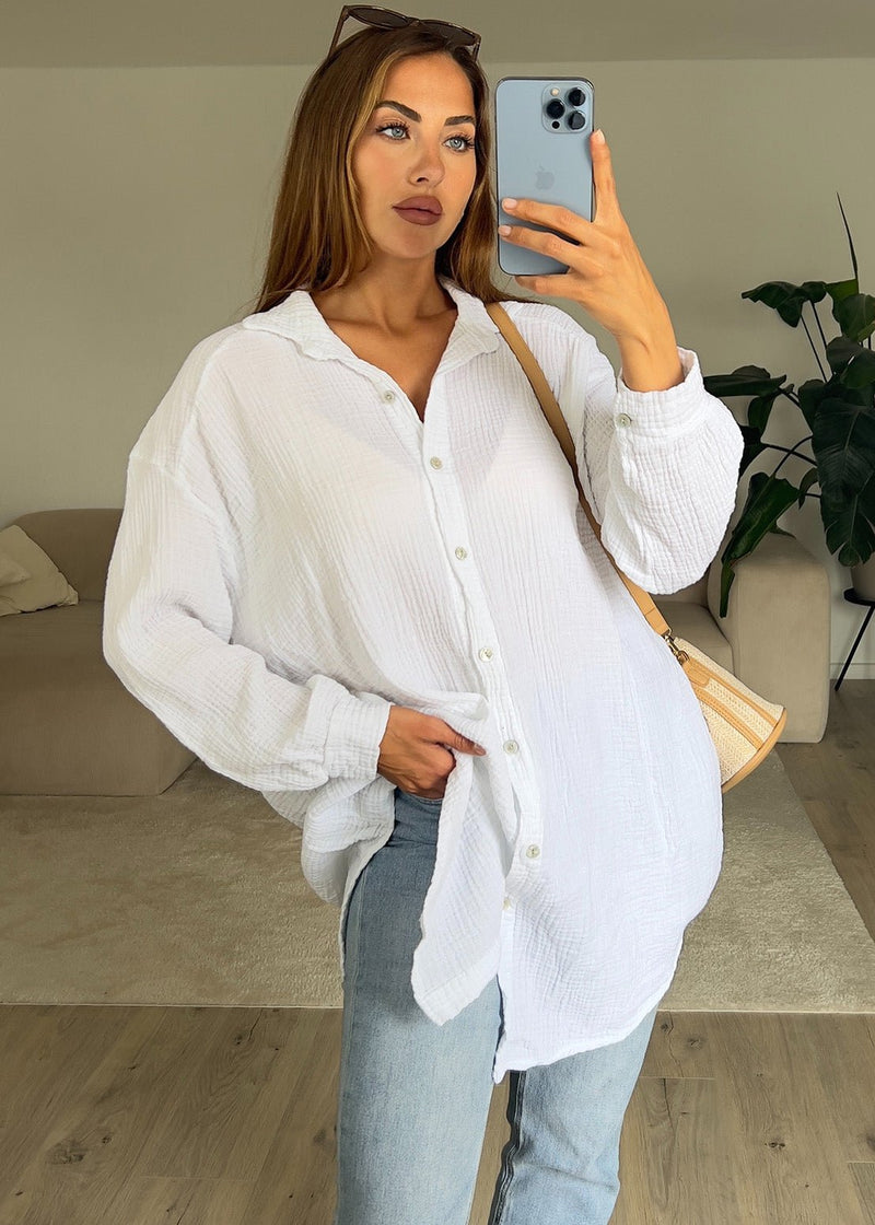 Lange Musselin-Bluse - NAHA