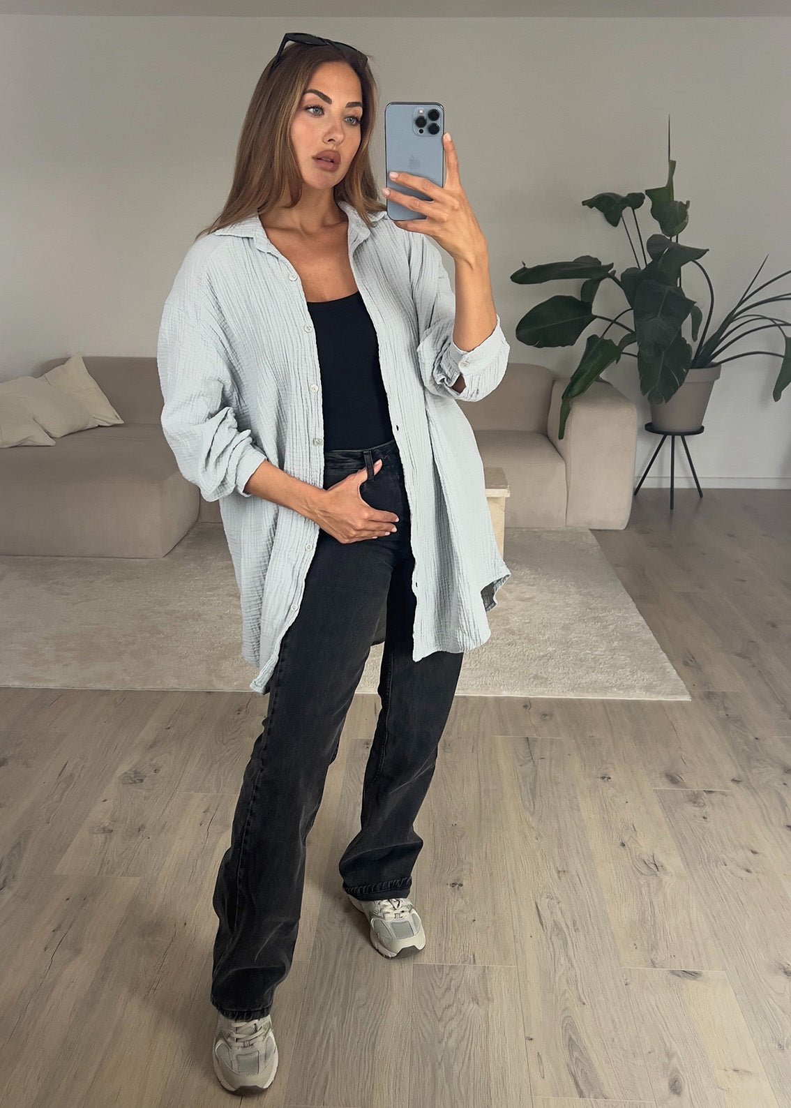 Lange Musselin-Bluse - NAHA
