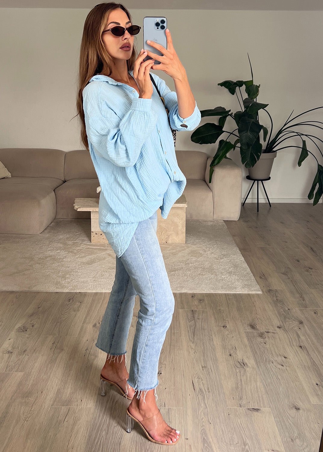 Lange Musselin-Bluse - NAHA