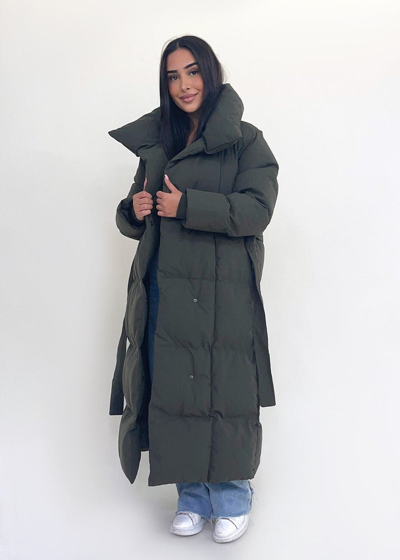 Lange Winterjacke mit Gürtel - NAHA