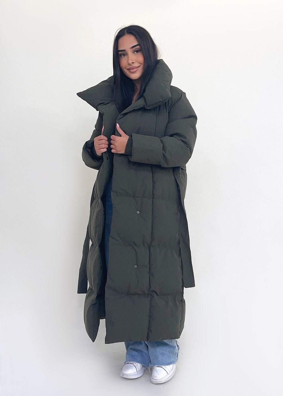 Lange Winterjacke mit Gürtel - NAHA