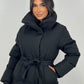 Lange Winterjacke mit Gürtel - NAHA