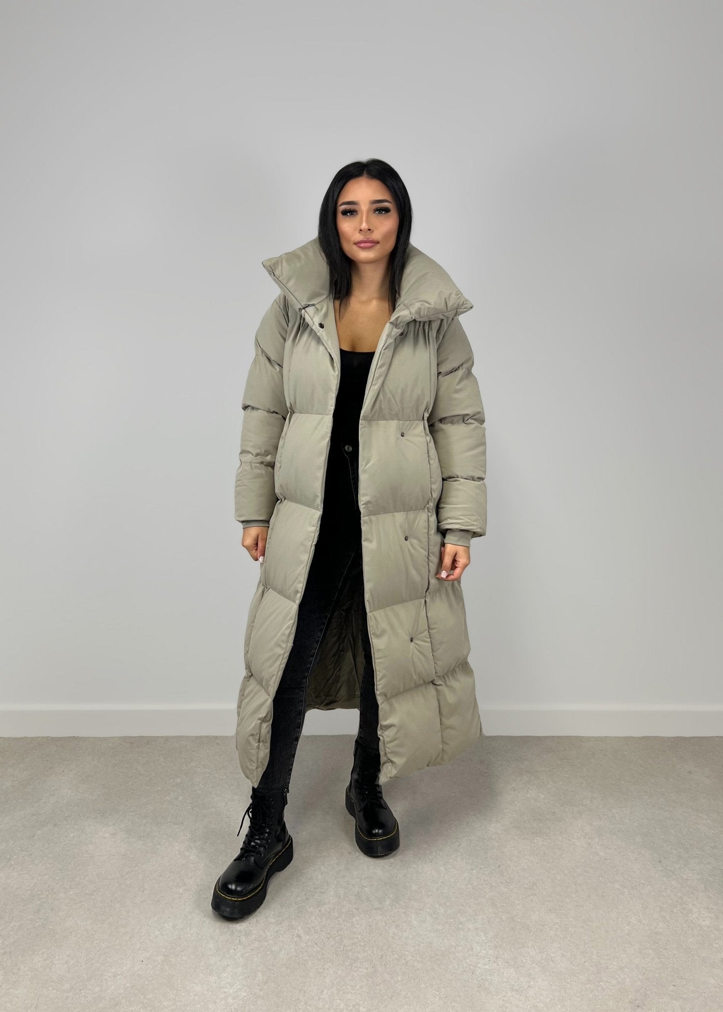 Lange Winterjacke mit Gürtel - NAHA