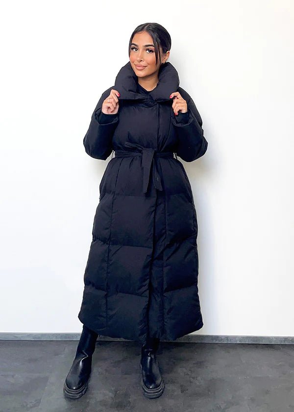 Lange Winterjacke mit Gürtel - NAHA
