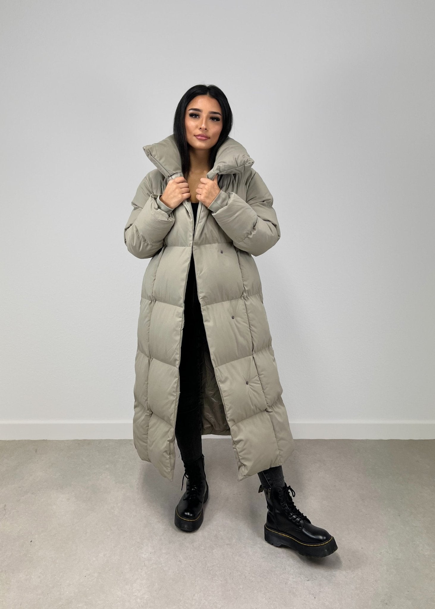Lange Winterjacke mit Gürtel - NAHA