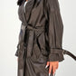 Langer Trenchcoat in Lederoptik