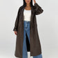 Langer Trenchcoat in Lederoptik