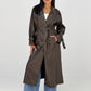 Langer Trenchcoat in Lederoptik