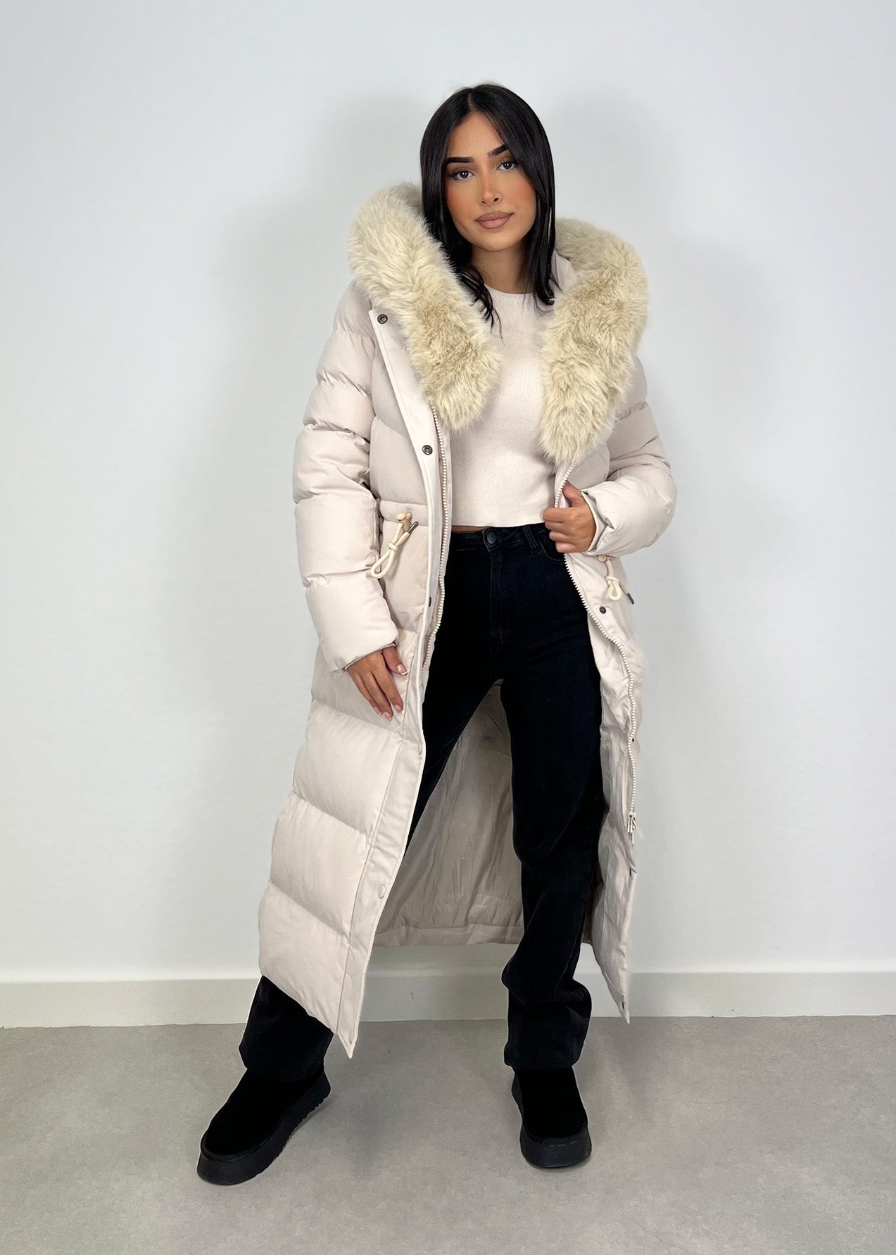 Langer Parka mit Kunstfell - NAHA
