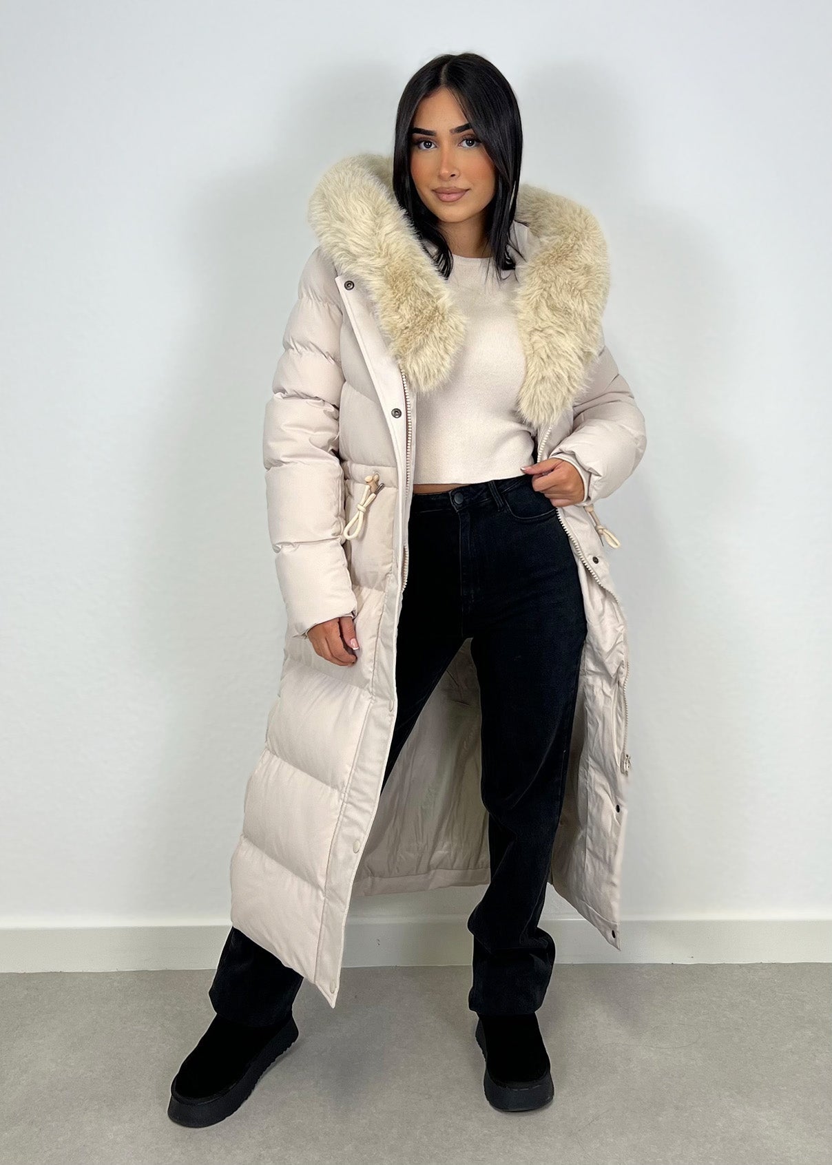 Langer Parka mit Kunstfell - NAHA