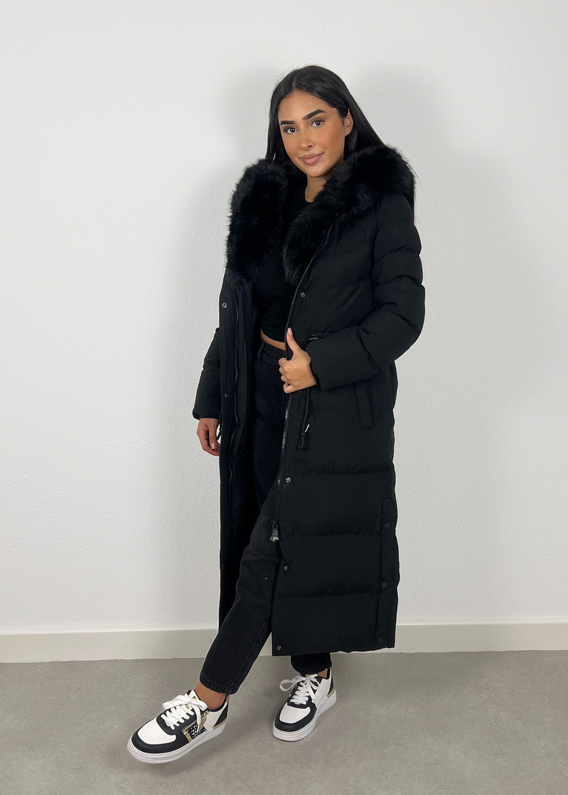 Langer Parka mit Kunstfell - NAHA