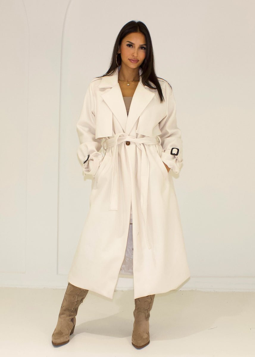 Langer Trenchcoat mit Bindegürtel - NAHA