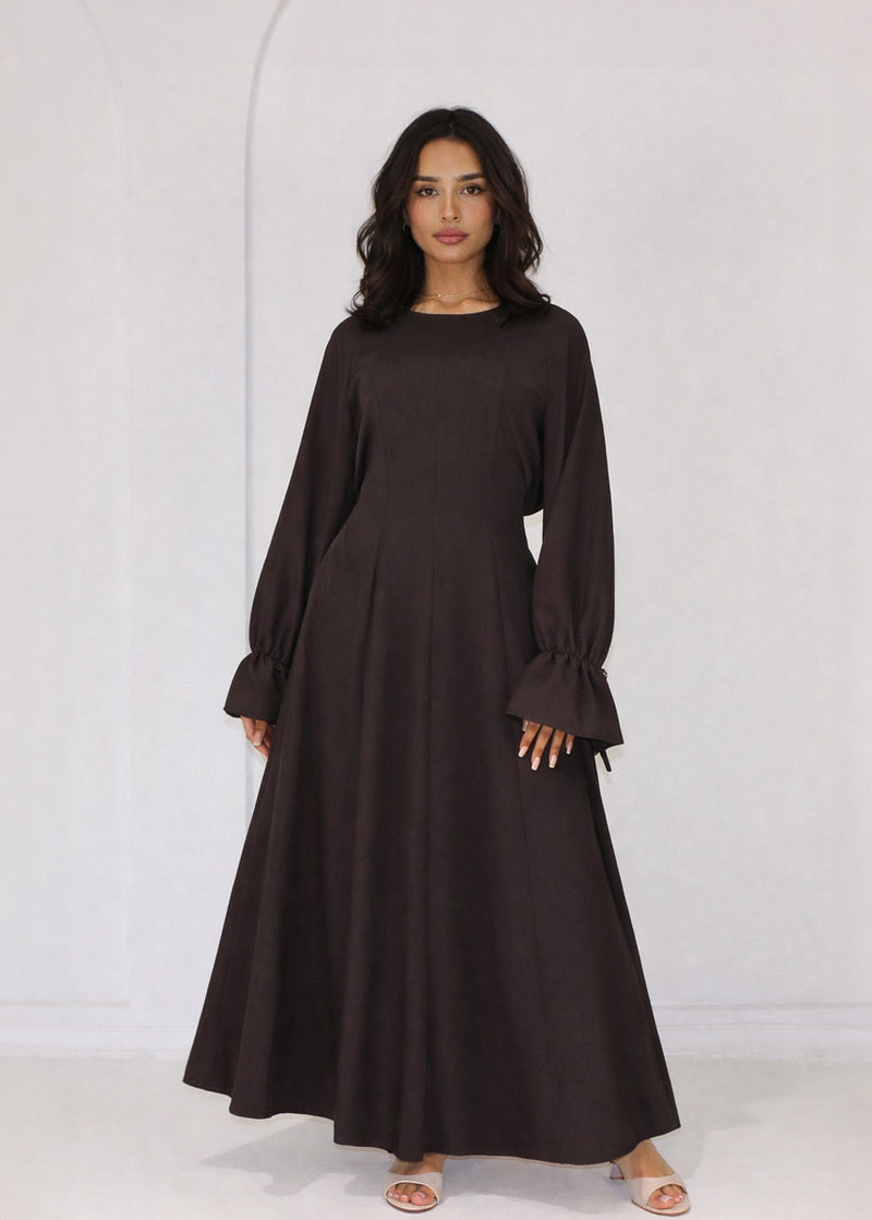 Maxi-Kleid mit Bindeband hinten