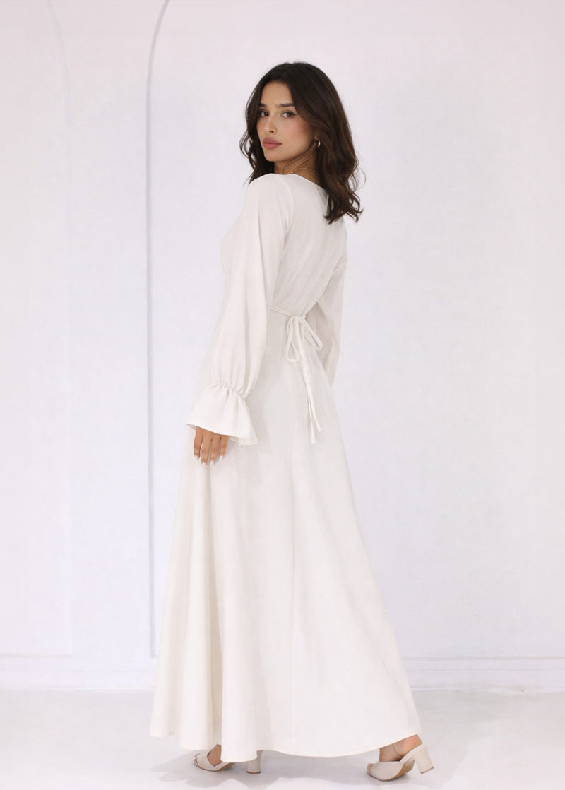 Maxi-Kleid mit Bindeband hinten