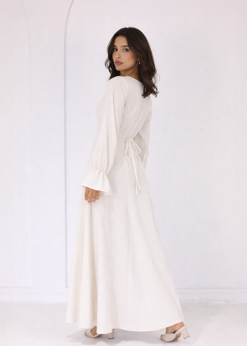 Maxi-Kleid mit Bindeband hinten