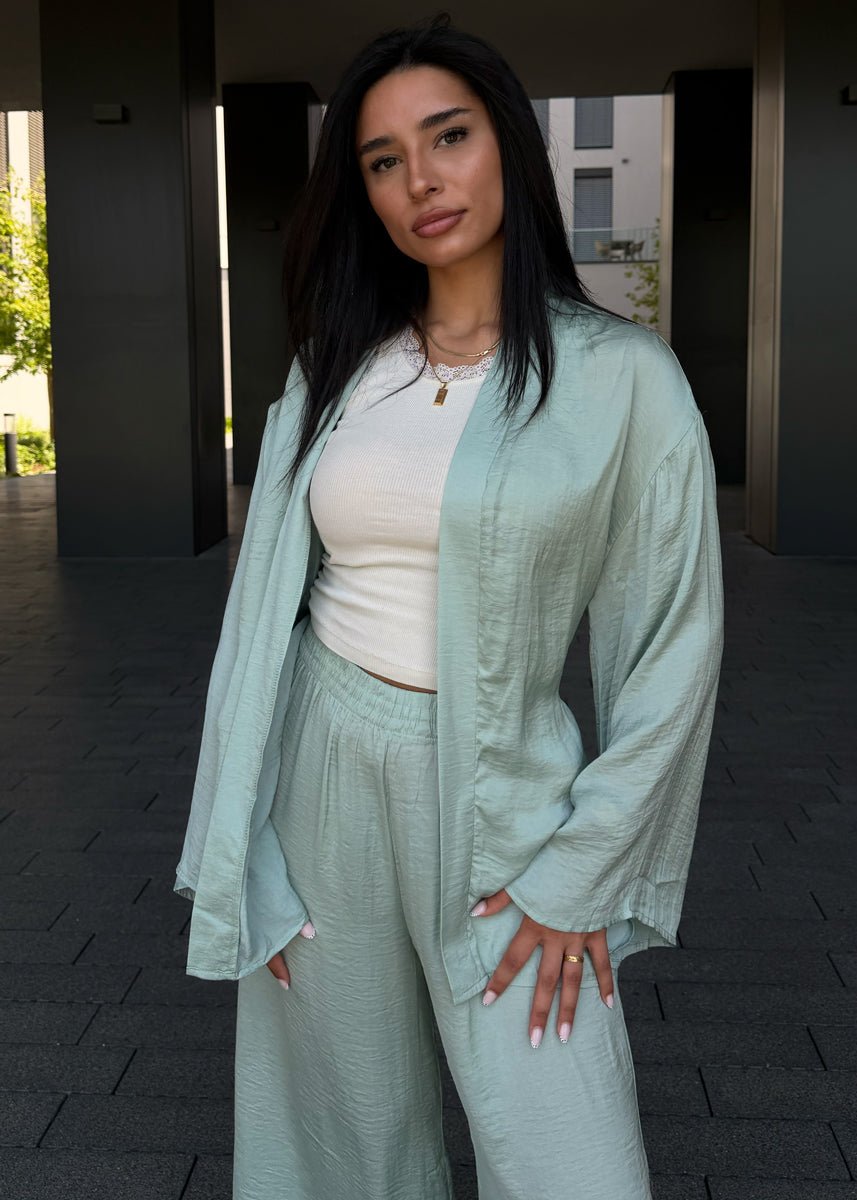 Luftiges Satin-Set in Mint - NAHA