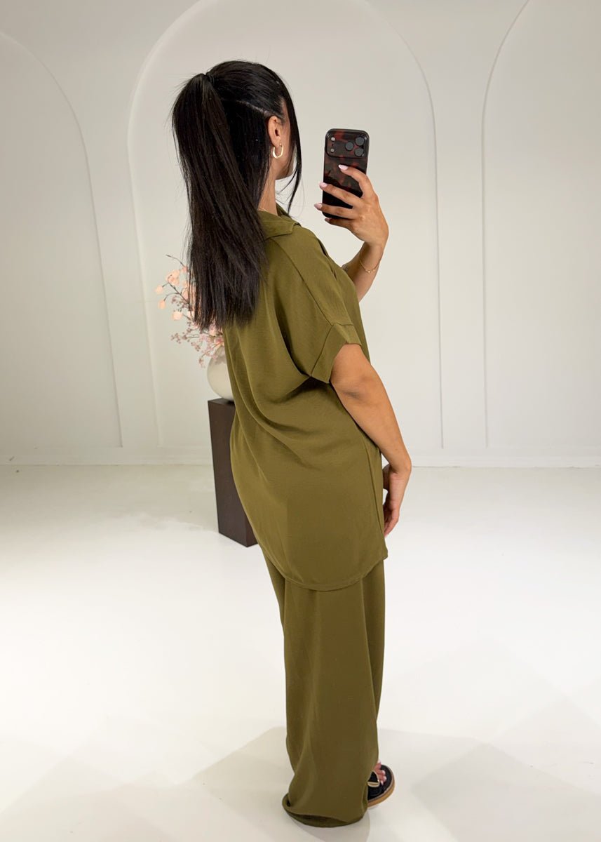 Luftiges Set mit Hemdkragen Khaki - NAHA