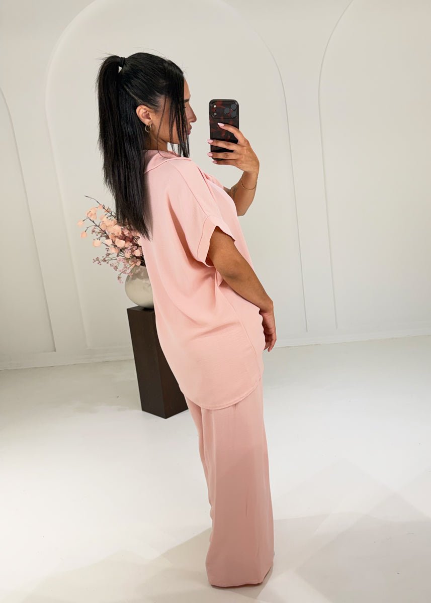 Luftiges Set mit Hemdkragen Rosa - NAHA