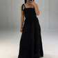 Maxikleid aus Musselin mit Trägern - NAHA