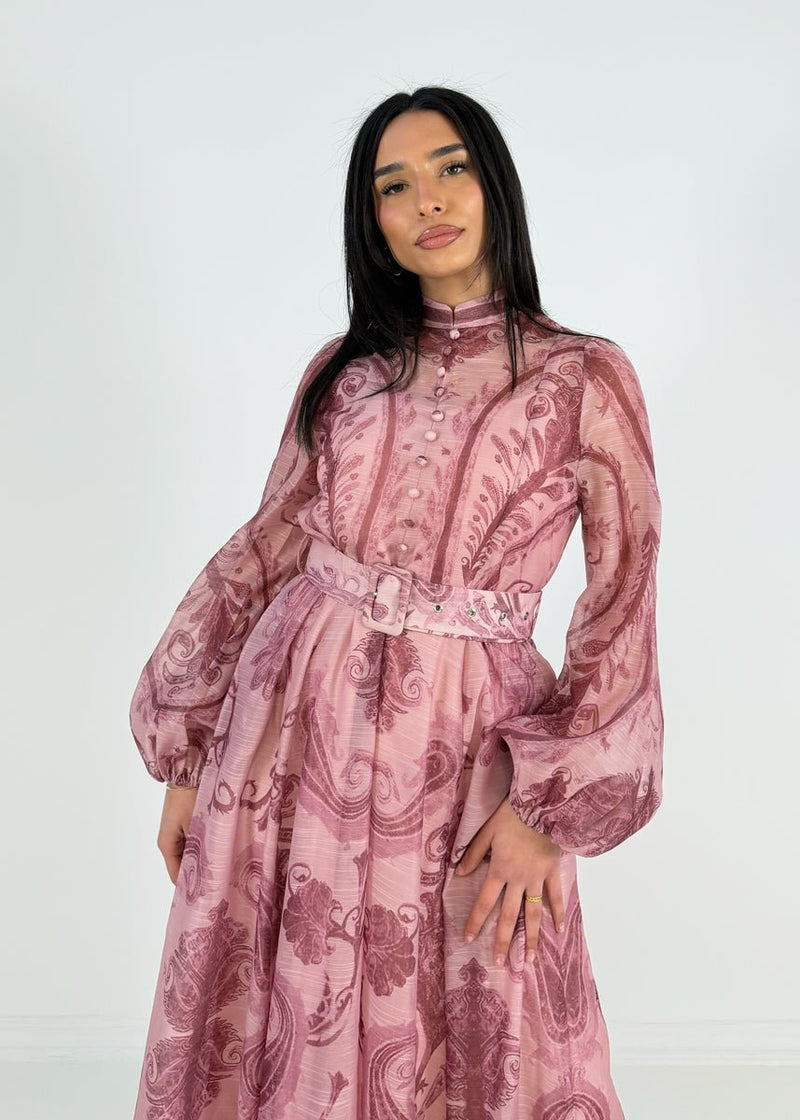 Maxikleid mit Print und Taillengürtel - NAHA