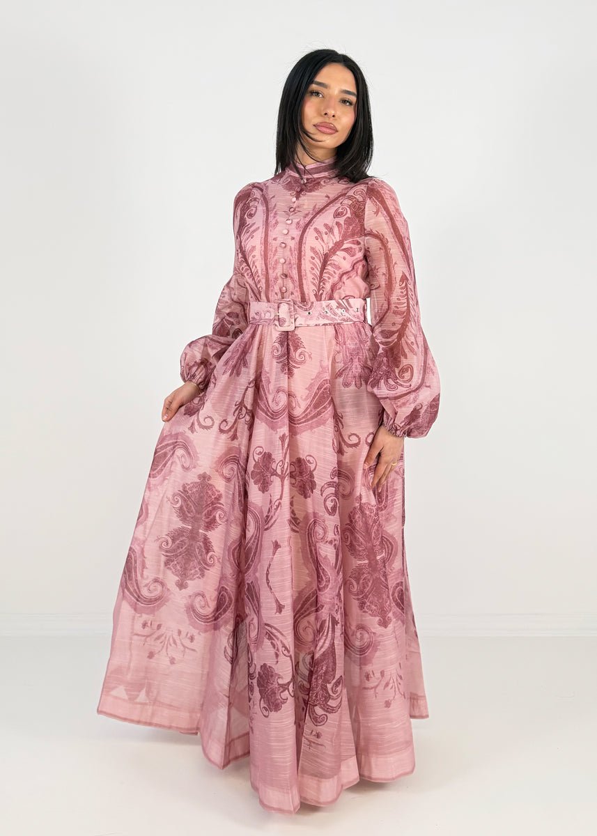 Maxikleid mit Print und Taillengürtel - NAHA