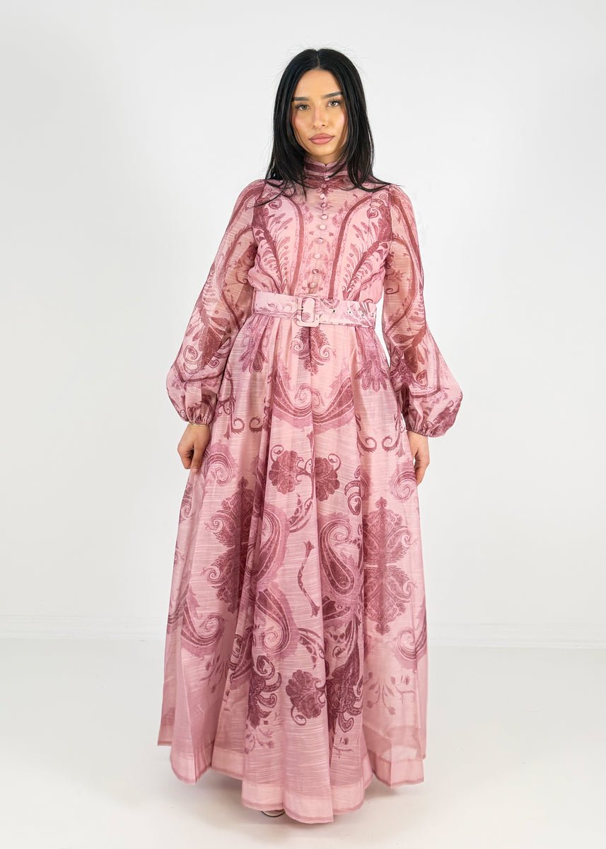 Maxikleid mit Print und Taillengürtel - NAHA