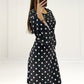 Maxikleid mit Punkteprint & Bindeband - NAHA