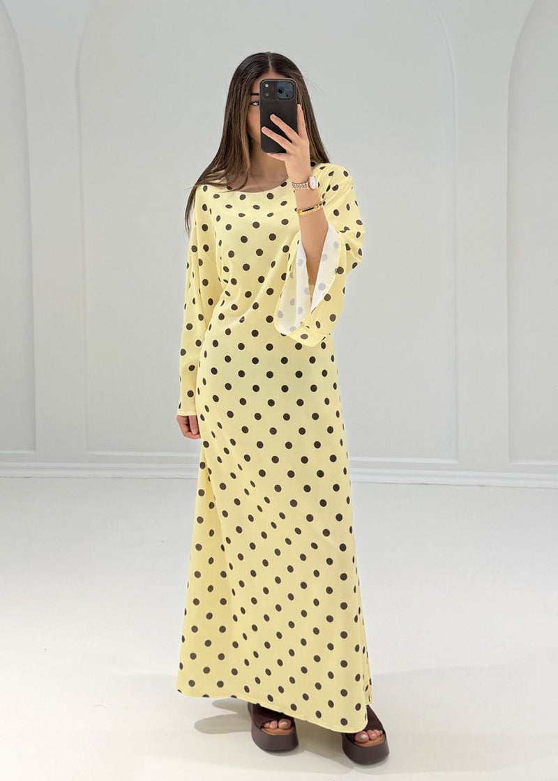 Maxikleid mit Punkteprint & Bindeband - NAHA