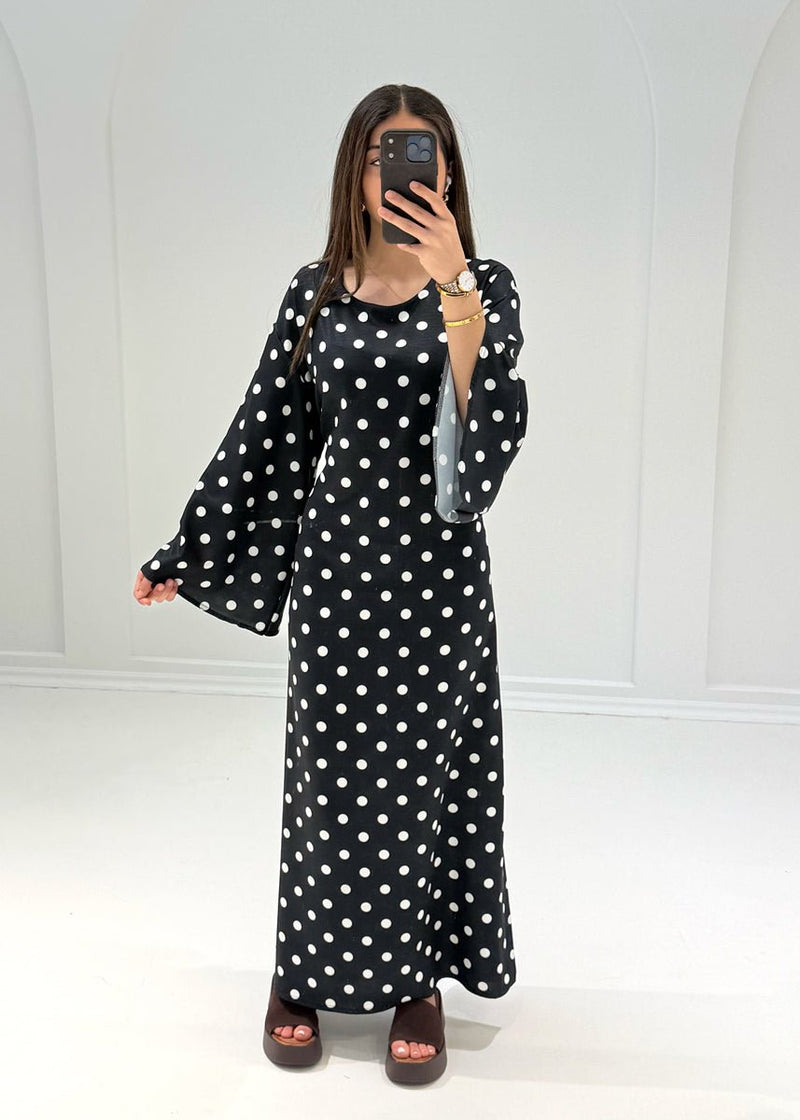 Maxikleid mit Punkteprint & Bindeband - NAHA