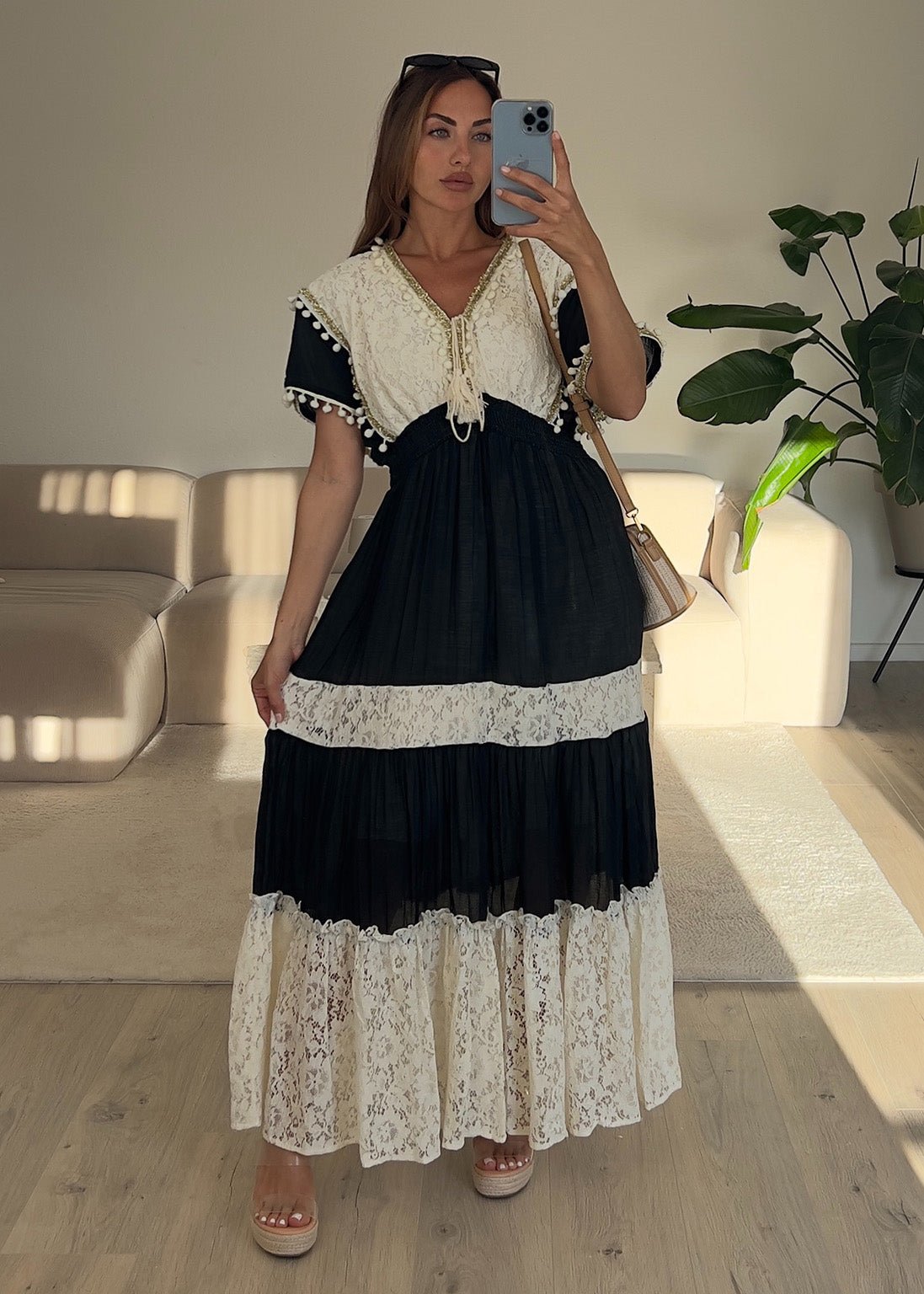 Maxikleid mit Quasten-Detail - NAHA
